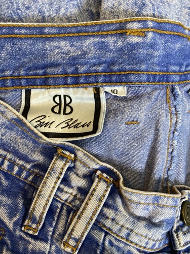 Vintage Bill Blass High Rise Waist Demim Jean Shorts Pleated Size 10 - Picture 6 of 8