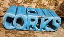 Cool Ceramic “CORKS” Wine Cork Holder 11" x 5" x 4" Teal