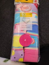 Girls' 10-Pack Multi-Color Briefs Underwear Size 4 Wonder Nation