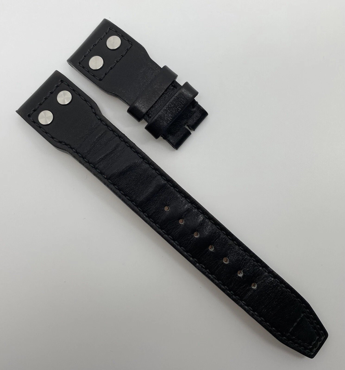 Authentic IWC Big Pilot Santoni 22mm x 18mm Black Back Calf