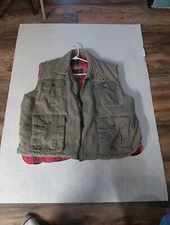 Branded Lion Big Man Flannel Lined Vest Hunting/Fishing Brown Size 2XB
