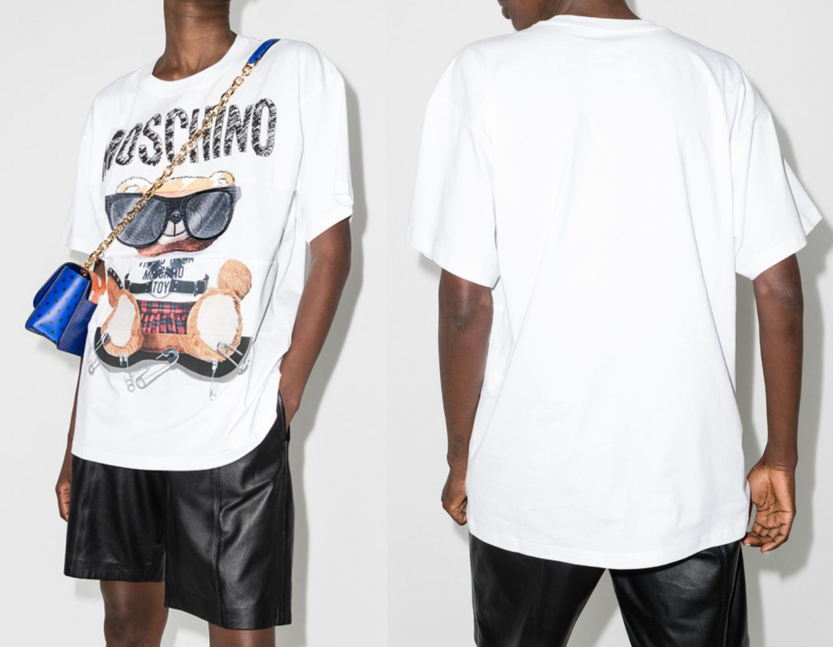 MOSCHINO COUTURE Sunglasses Teddy Bear T-shirt Oversize Loose Fit 