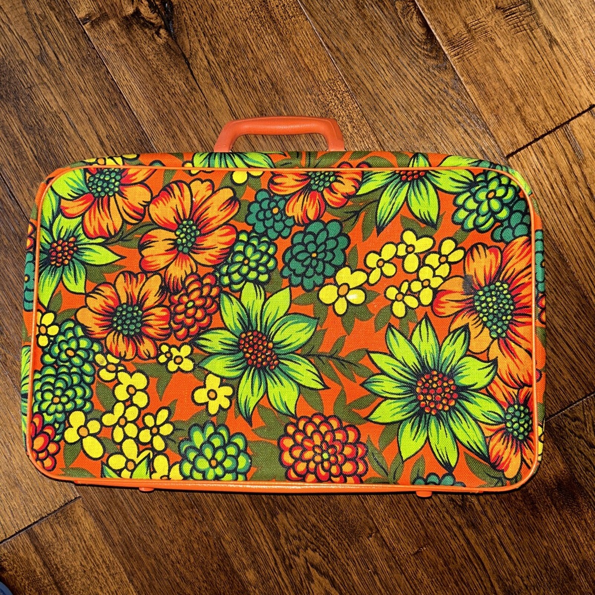 Retro Flower Power Suitcase Carry On Luggage Soft Shell VTG