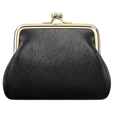 Small Leather Change Purse Coin Wallet with Clasp Car Change Holder Pouch