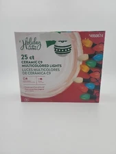 Holiday Living 25ct Ceramic C9 Multicolored Christmas Lights Party Lights