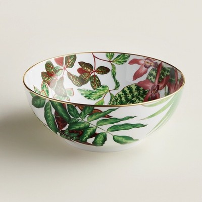 Hermes Passifolia PM Salad Bowl Plate Tableware Dinner Botanical Dish Auth New