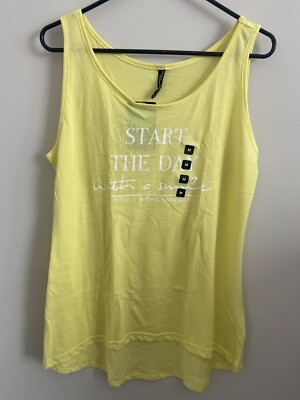 Jean Pascale yellow tank top long women's size M