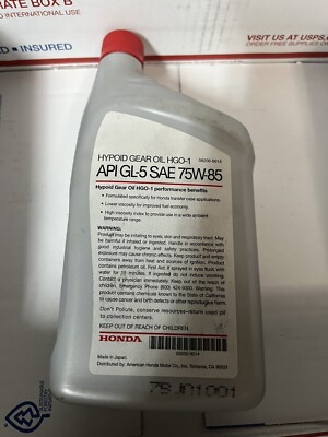 Genuine Honda HG0-1 GL-5 75W-85 Hypoid Gear Oil – OE Spec, 08200-9014