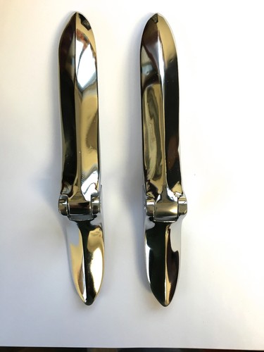 Par de bisagras cromadas para maletero Plymouth Dodge Desoto 1937-1939 sedán 742855 742854 - Imagen 2 de 8