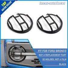 Plastic Front Headlight Lamp Trim Cover Decor Guard Frame For ford Bronco 2021+