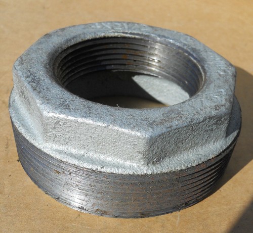 4" X 2-1/2" BUSHING GALVANIZED MALLEABLE IRON HEX BUSH MPT X FPT - Picture 2 of 2