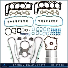Head Gasket Bolts Set Timing Cover Gasket & Chain Kit For 2002 Dodge Dakota 4.7L