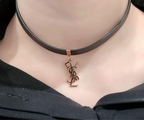 Yves Saint Laurent Beauty Bracelet Choker Novelty BLACK Gold 37cm Japan New - Picture 9 of 10