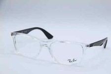 Ray Ban RB7047 5943 Authentic Eyeglasses Transparent Black 56-17-145 Brand New