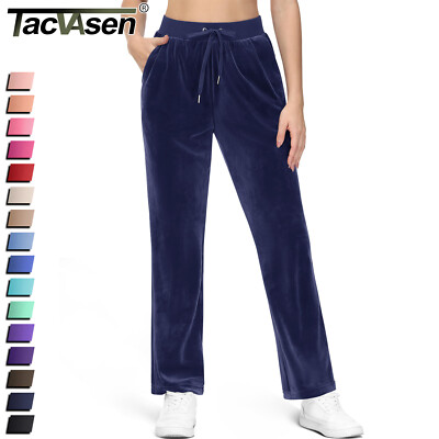 Women's Velour Pants Soft Velvet Sweatpants Warm Athletic Casual Lounge Joggers