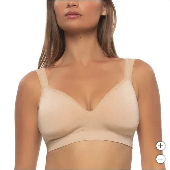 Felina Women's 2-Pack Adaptive Cup Wire Free Bra, Black/Beige, Size M - Image 3 of 4