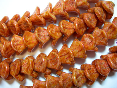 12 beads - Topaz Rose Picasso Luster Czech Glass 3 petal Flower Beads 10mm
