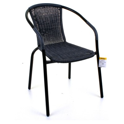 Garden Outdoor Patio Chairs Black Frame Grey Wicker Rattan Cafe Seat Furniture 5055493834675 Ebay
