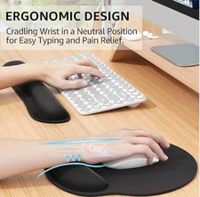 Gimars FBA_GM-115 Memory Foam Set Keyboard and Mouse Wrist Rest Pad