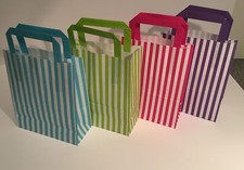 Image of Candy Stripe Gift Bag With Flat Handles - Party Wedding Christmas Present Bags