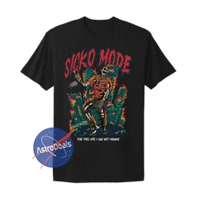 Travis Scott Sicko Mode Astroworld Cactus Jack I can Fly Black T-Shirt