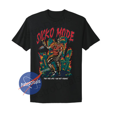 Travis Scott Sicko Mode Astroworld Cactus Jack I can Fly Black T-Shirt