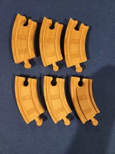 AUTHENTIC THOMAS AND FRIENDS LOT OF 6 WOODEN RAILWAY 4" CURVE TRACKS LOOK 