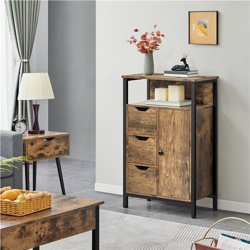 Mueble Baño de Madera Armario Baño de Suelo Armario de Almacenamiento 55x30x86cm - Imagen 14 de 22