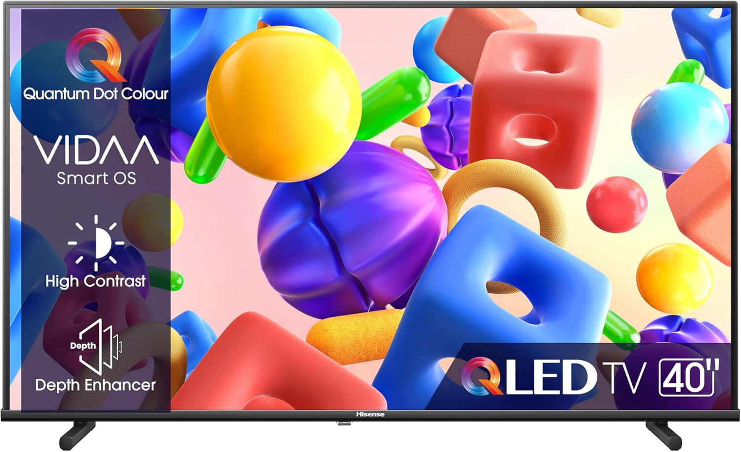 40" QLED FULL HD 40E53KQT, Smart TV VIDAA U6 FHD, Game Mode, USB Type-C, Control
