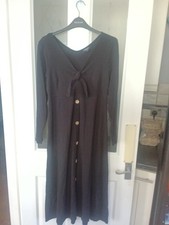 Lovely Ladies Dress By Simple BE Size 14 In Black Crepe Material Button Details