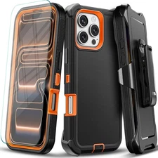 For iPhone 16 Pro Max Case 16E Phone Cover Shockproof Clip Fit Otterbox + Screen