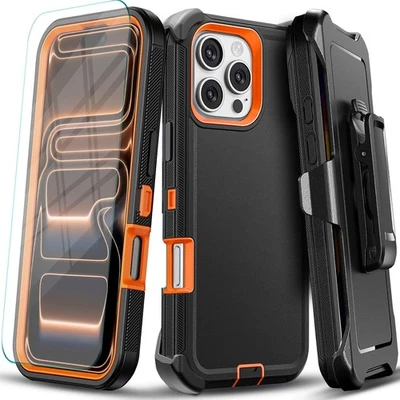 For iPhone 16 Pro Max Case 16E Phone Cover Shockproof Clip Fit Otterbox + Screen