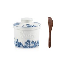 Butter Crock For Countertop Ceramic Butter Crock With Lid And Wooden Knife ...