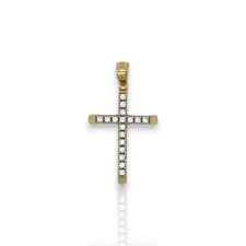 Cross Cz Pendant - 10k Yellow Gold