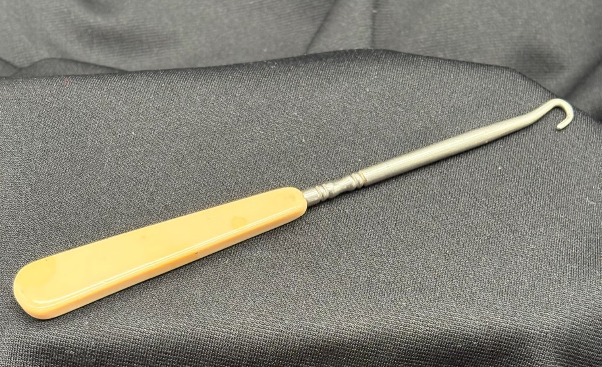 Vintage Boot Button Hook, Bakelite Handle - image 1