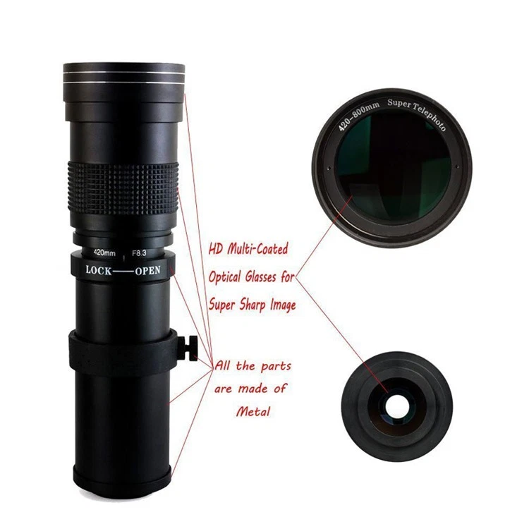 420-800mm F/8.3-16 Telephoto Zoom Lens T For Sony E-mount a7r a7s a7 a6500 a6300 - Image 3 of 4