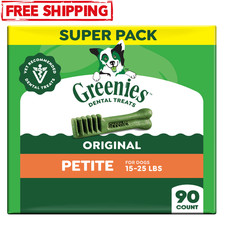 Greenies Original Petite Size Flavor Adult Natural Dental Dog Treats 90ct