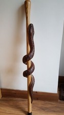 Wooden walking stick hand carved beautiful Snake handmade wooden walking cane