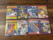 8 Lot NES Custom Game Case lolo  Metroid  Jeopardy  Renegade Krusty + More