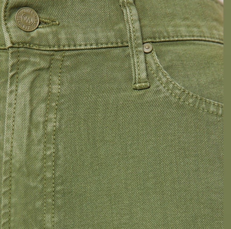 MOTHER The Kick It Straight Leg Denim Jeans 10005-413 - Olivine/Olive Green - 23