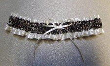 Leopard  ivory satin All sizes New wedding bridal toss keepsake garter