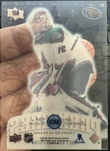 2024-25 UD Ice Matt Villalta Rookie Premieres 813/999 Utah Arizona #158 Level 5 - Picture 2 of 2