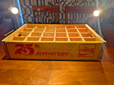 Original 1977 Coca Cola Coke Yellow Wooden 24 Bottle Crate Birmingham Alabama Al