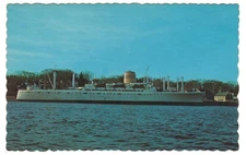 Postcard Training Ship State of Maine at Castine Maine Maritime Academy Dockside