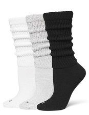 Women's Slouch Socks, Slouchy Socks for Women 3-Pack , White/lt.Char Heather...
