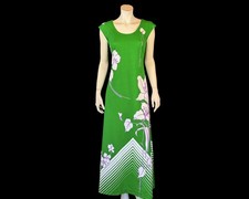 70s MALAHINI Hawaii Floral CHEVRON Print Maxi Dress / XS S