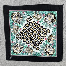 Vintage Bandana 50/50 Tiger Print Made In USA Crafted With Pride In America
