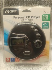 GPX PC332B Personal CD Player, FM Radio, 60 Sec Anti-Skip, Random Play, Black