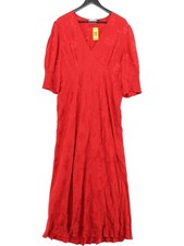 RIXO Shirt Midi Dress UK20 in Red