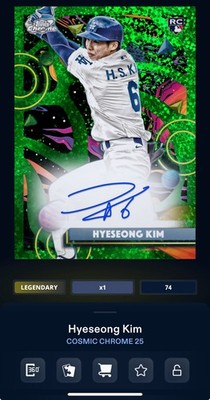 DIGITAL TOPPS BUNT Hyeseong Kim RC LEGENDARY GREEN SPACE DUST /75 Read
